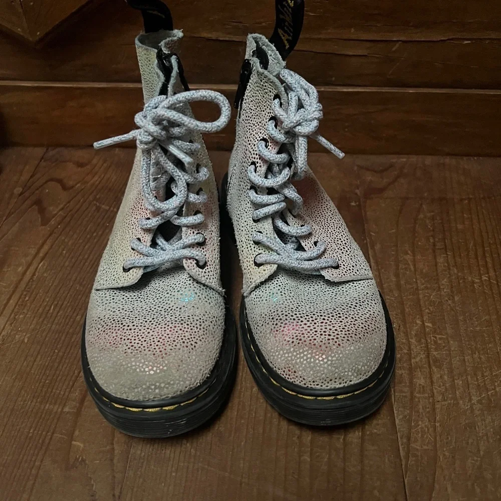 Dr. Martens Kids Iridescent Boots - Silver